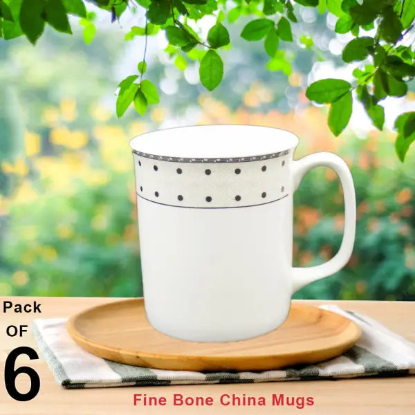 ABCM#06- Fine Bone China Mugs (Pack of 6) - simple